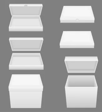 Set icons white packing box vector illustration Illustrazione stock