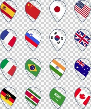 Set of icons of world flags in the form Stock Illustration