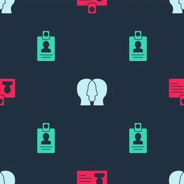 Set Identification badge, Project team base and on seamless pattern. Vector Stock Illustration