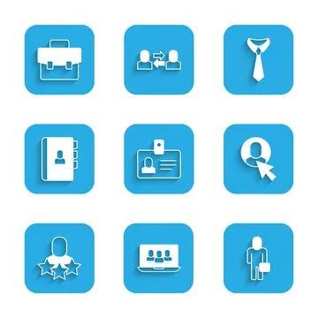 Set Identification badge, Project team base, Businessman, Worker, Productive Stock Illustration