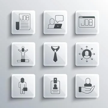 Set Identification badge Worker Multitasking manager working Tie Businessman  스톡 일러스트