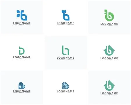 Set if Initial B logo vector, B design template Stock Illustration