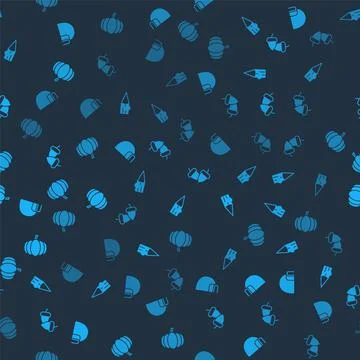 Set Igloo ice house, Wooden log, Acorn and Pumpkin on seamless pattern. Vector Stock Illustration