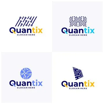 Set of illustration software circuit technology logo icon design vector, Di.. 스톡 일러스트