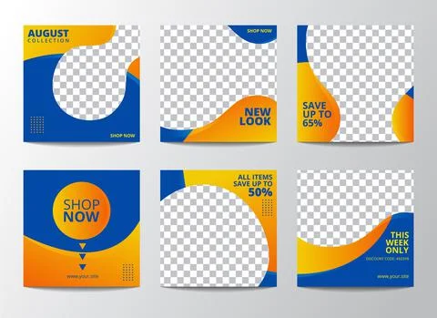 Set of Illustration vector graphic of Editable minimal square banner template イラスト素材