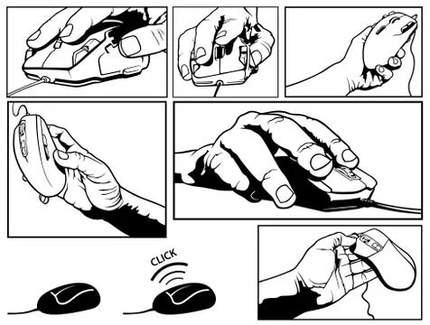 Set of Illustrations a Computer Mouse Stock Illustration