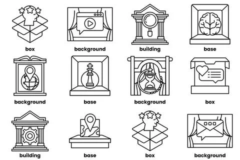 Set of illustrations in the concept of business background and objects in l.. Illustrazione stock