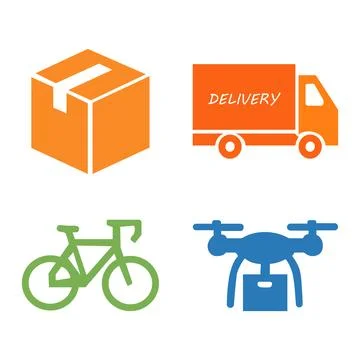 Set of illustrations of delivery types Stock Illustration