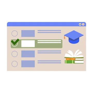 Set of illustrations: e-learning, online courses, distance learning Stock Illustration
