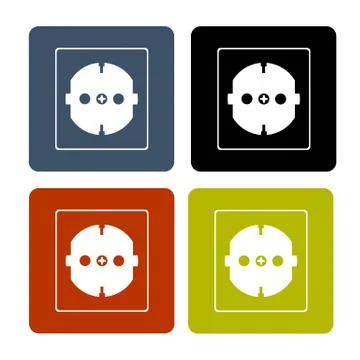 Set of illustrations of logos house wall the socket Stock Illustration