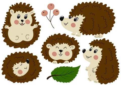 Set of illustrations for postcards, flyers, banners Stock Illustration