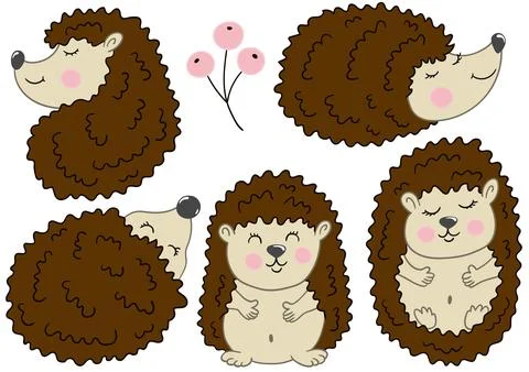 Set of illustrations for postcards, flyers, banners Stock Illustration