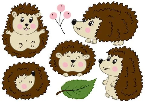 Set of illustrations for postcards, flyers, banners Stock Illustration