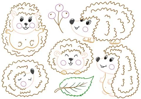 Set of illustrations for postcards, flyers, banners Stock Illustration