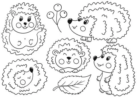 Set of illustrations for postcards, flyers, banners Stock Illustration