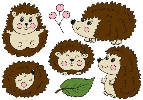 Set of illustrations for postcards, flyers, banners Stock Illustration