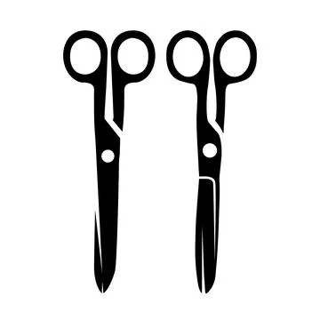 Set of illustrations of a scissors. Scissors illustration on white backgrou.. Stock Illustration