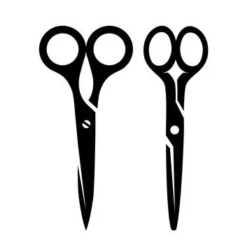 Set of illustrations of a scissors. Scissors illustration on white backgrou.. Stock Illustration