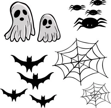 A set of illustrations on the theme of Halloween Stock Illustration