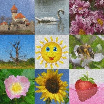Set of image glass mosaic generated textures Stock Illustration