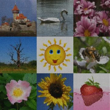 Set of image knit generated textures Stock Illustration