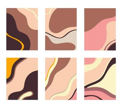 Set of images with colorful chaotic patterns Stock Illustration