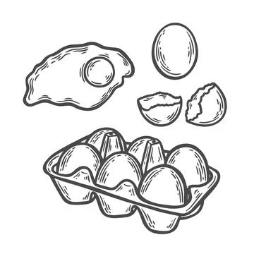 Set with images of eggs Stock Illustration