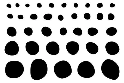 Set of Imperfect Doodle Circle Shapes. Black silhouettes of imperfect circles. Stock Illustration