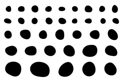 Set of Imperfect Doodle Circle Shapes. Black silhouettes of imperfect circles. Stock Illustration