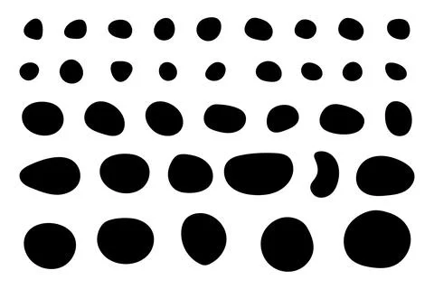 Set of Imperfect Doodle Circle Shapes. Black silhouettes of imperfect circles. Stock Illustration