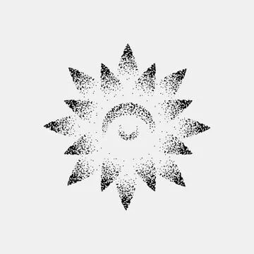 Set of impossible and other tattoo shapes, dotwork, blackwork all made of dots Stock-Illustration