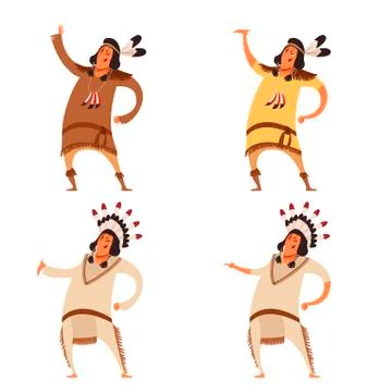 Set of  indians Stock Illustration