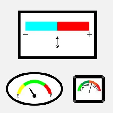 Set of indicators with colored spectral indicator Stock Illustration