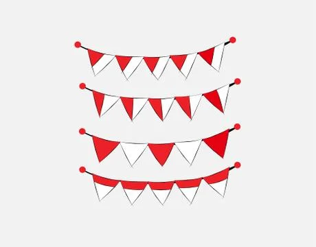 Set indonesian flag on White background in vector illustration Stock Illustration