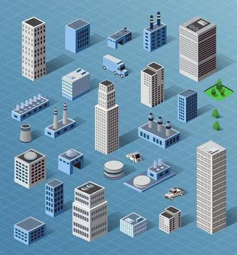 Set of industrial Stock Illustration