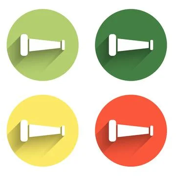 Set Industry metallic pipe icon isolated with long shadow background. Plumb.. Stock Illustration