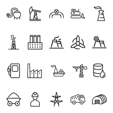 Set of industry Related Vector Lines Icons. Stock Illustration