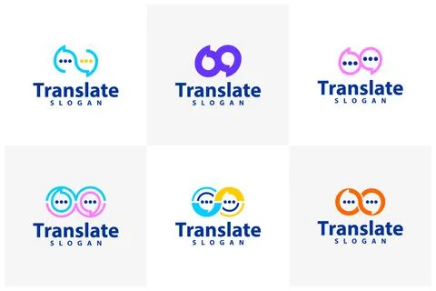 Set of Infinity Chat logo vector template, Creative Chat Infinity logo desi.. Stock Illustration