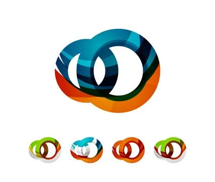 Set of infinity concepts, loop logo designs Stock Illustration