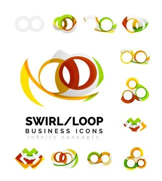Set of infinity concepts, loop logo designs Stockillustratie