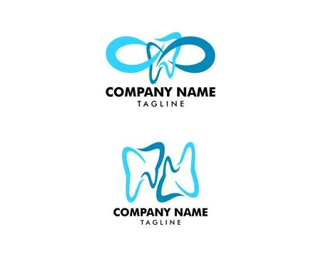 Set of Infinity Dental Logo Template Design Stock Illustration
