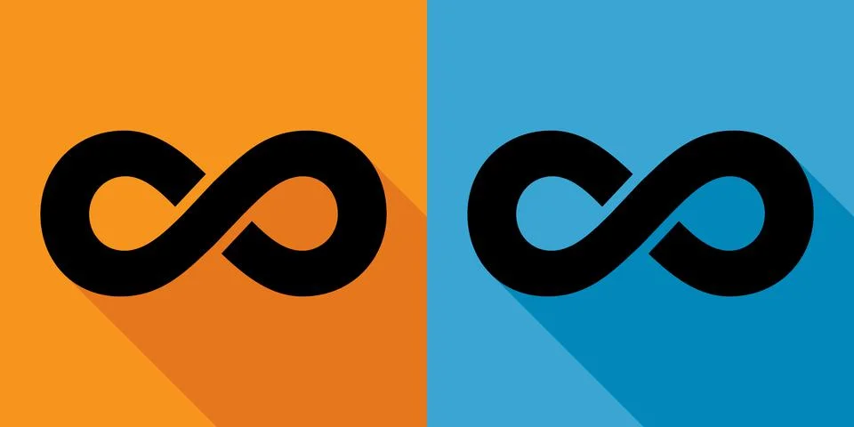 Set of Infinity geometric icon, mathematical tattoo symbol, endless abstract Stock Illustration