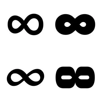 Set of Infinity geometric icon, mathematical tattoo symbol, endless abstract 스톡 일러스트