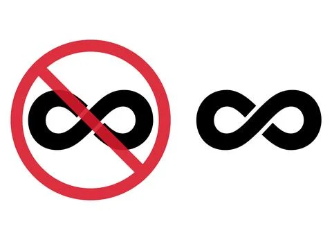 Set of Infinity geometric icon, mathematical tattoo symbol, endless abstract イラスト素材