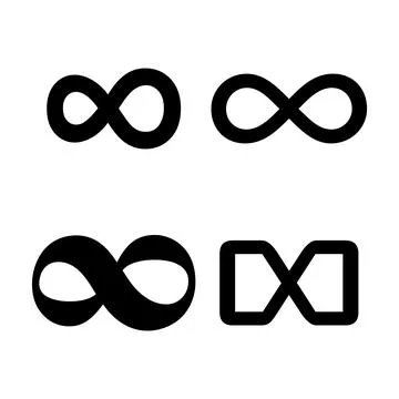 Set of Infinity geometric icon, mathematical tattoo symbol, endless abstract 스톡 일러스트
