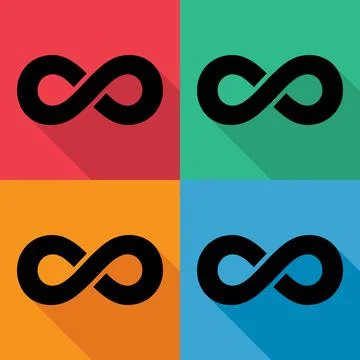 Set of Infinity geometric icon, mathematical tattoo symbol, endless abstract 스톡 일러스트