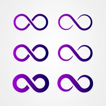 Set of infinity icon logo design. Loop symbol. vector illustration. Stock Illustration