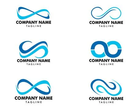 Set of Infinity Symbol Logo Design Vector Illustration Stock Illustration