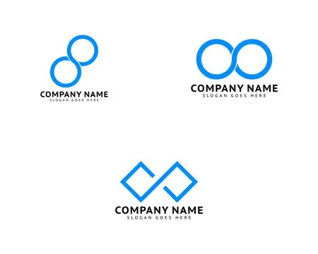 Set of Infinity Symbol Logo Design Vector Illustration Stock Illustration