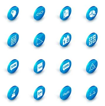 Set Infinity, Test or exam sheet, Graph, schedule, chart, diagram, Calculator Stock Illustration